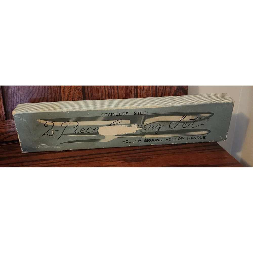 2 Piece Stainless Steel Carving Set - Hollow Ground Hollow Handle - Knife & Fork